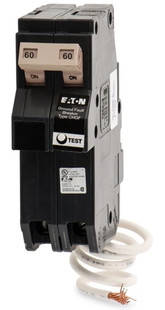 Eaton CHN260GF 60 Amps 120/240 Volts Two Pole GFCI Circuit Breaker Plug-In Type CH