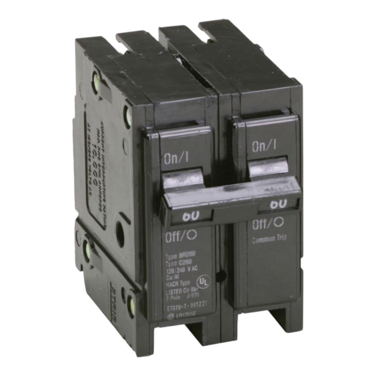 Eaton BR260 60 Amp Double Pole 240V Plug-In Standard Trip Circuit Breaker UL