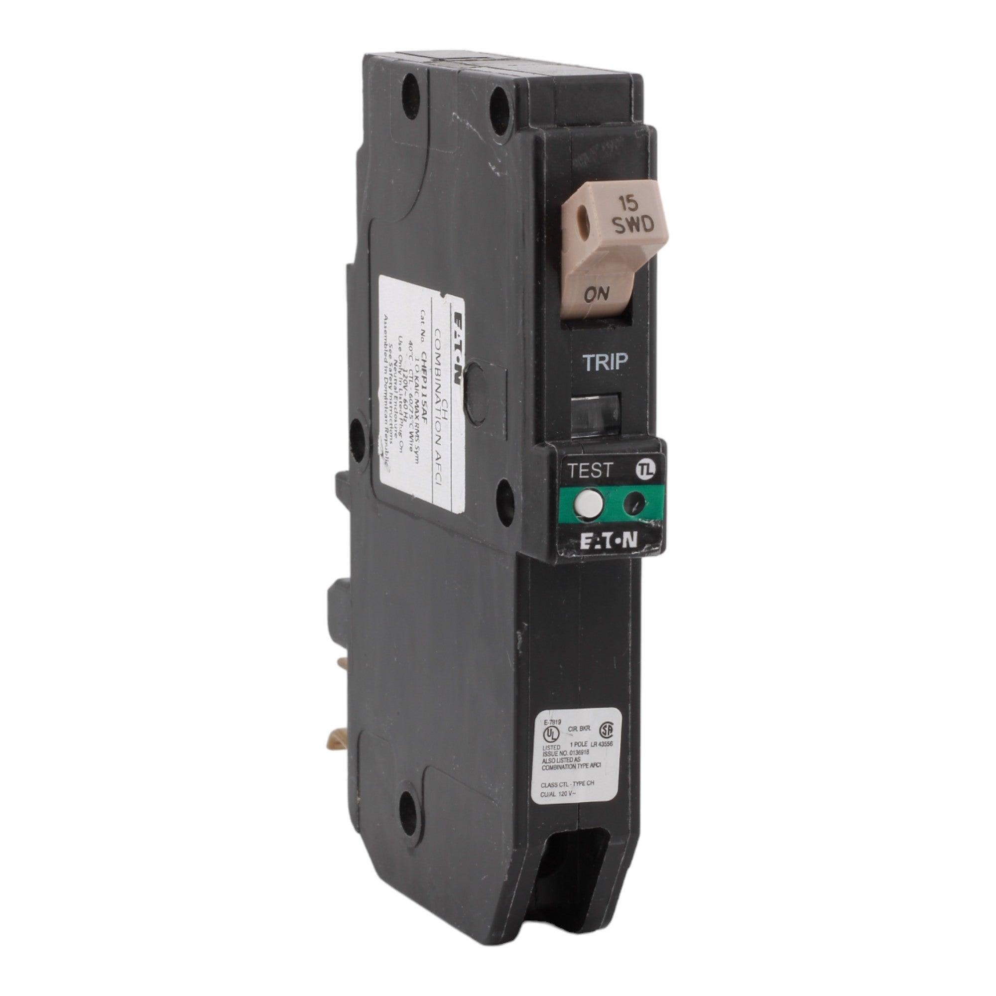 Eaton CHFP115AF 15A 120V 1-pole AFCI Circuit Breaker Plug-on Neutral