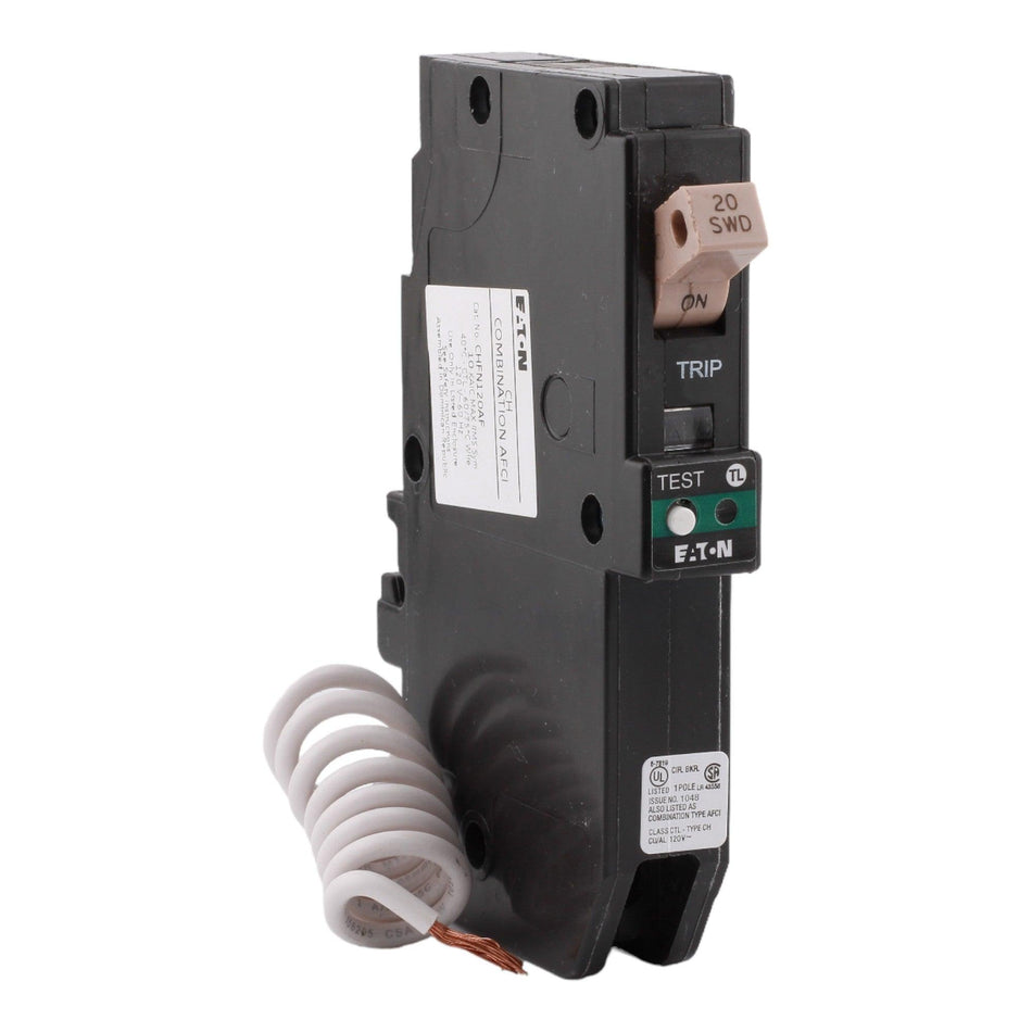 Eaton CHFN120AF 20 Amp Single Pole 120V Pigtail-Neutral AFCI Arc Fault Circuit Breaker UL