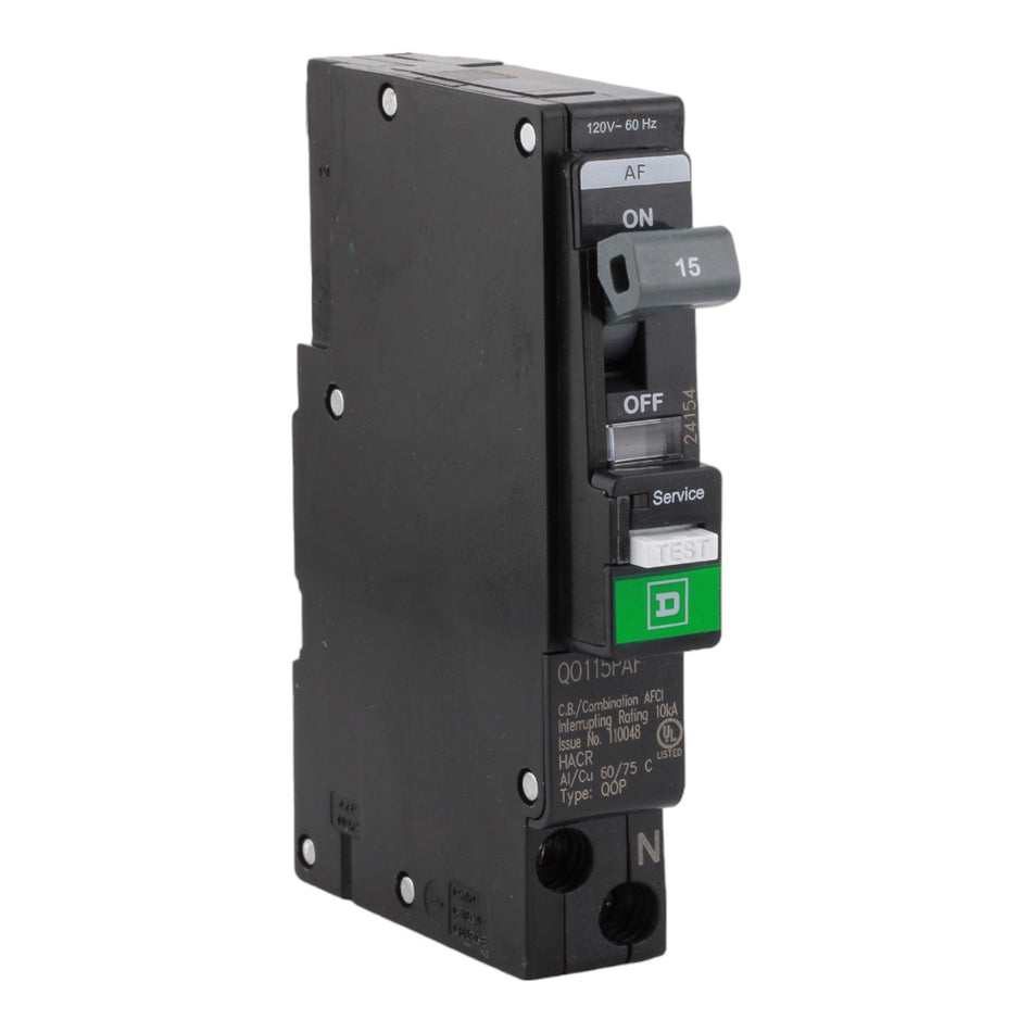 Square D QO115PAF 15 Amp Single Pole 120V Plug-On Neutral AFCI Arc Fault Circuit Breaker UL - RES LLC Store