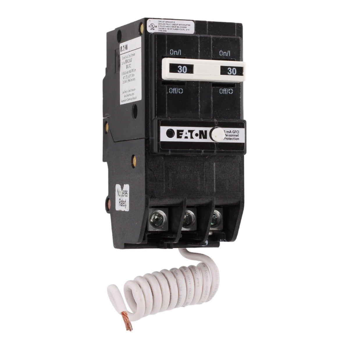 Eaton BRN230GF 30A 120/240V 2-pole GFCI Circuit Breaker Pigtail Neutral