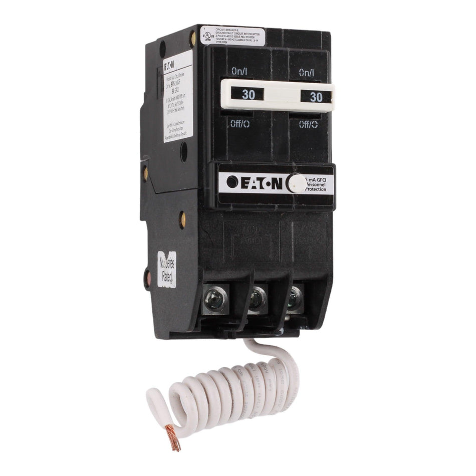 Eaton BRN230GF 30 Amp Double Pole 240V Pigtail-Neutral GFCI Ground Fault Circuit Breaker UL - RES LLC Store