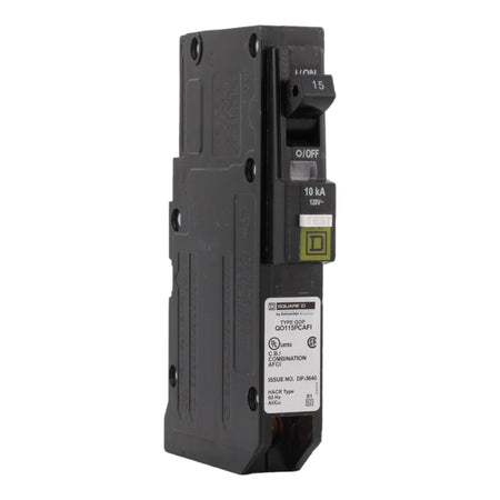 Square D QO115PCAFI 15 Amp Single Pole 120V Plug-On Neutral AFCI Arc Fault Circuit Breaker UL