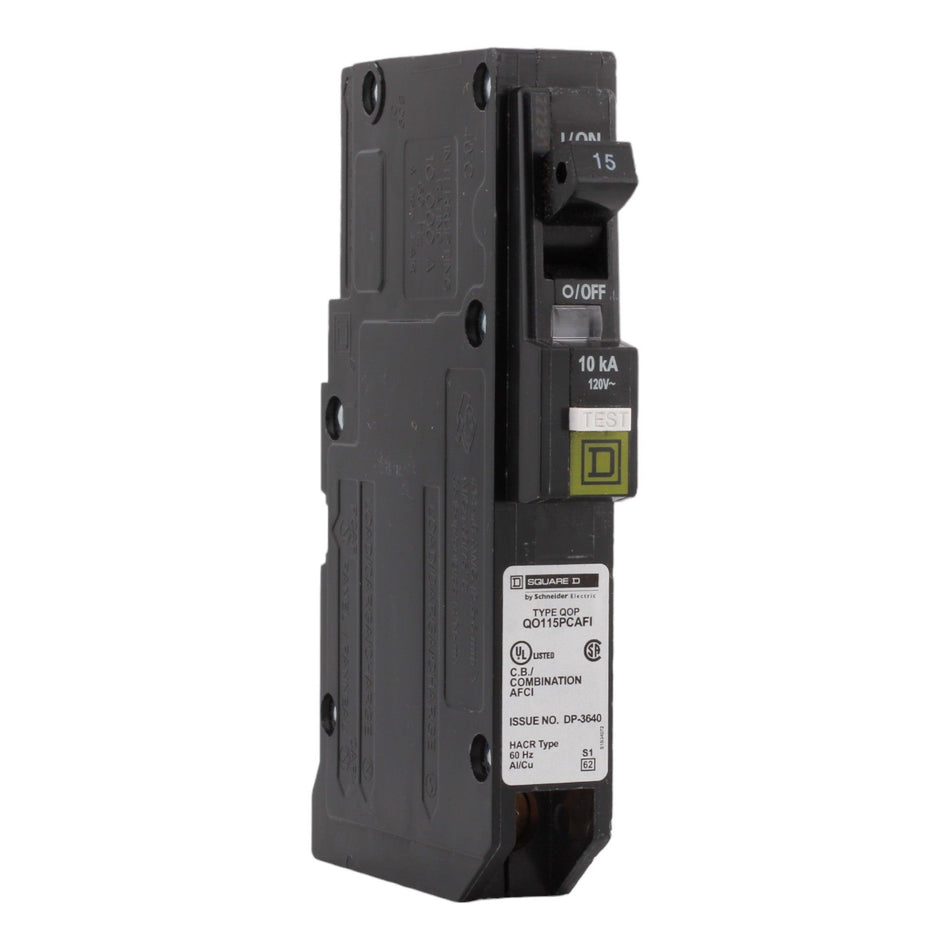 Square D QO115PCAFI 15 Amp Single Pole 120V Plug-On Neutral AFCI Arc Fault Circuit Breaker UL - RES LLC Store