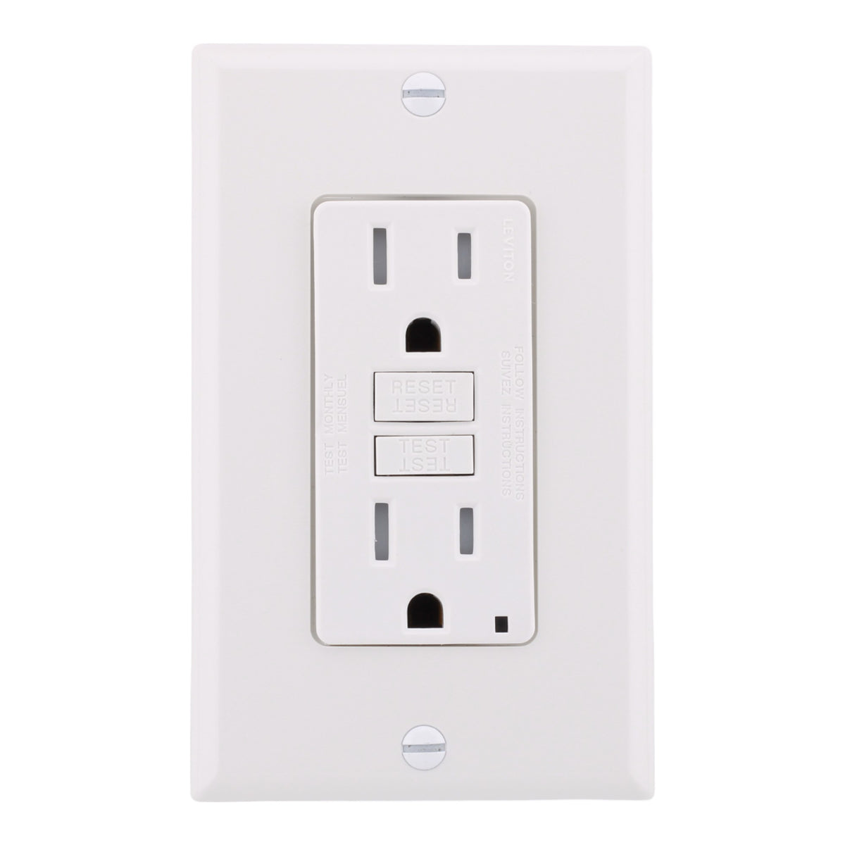 Leviton GFTR1-W 15A 125V Tamper-Resistant Duplex GFCI Receptacle White