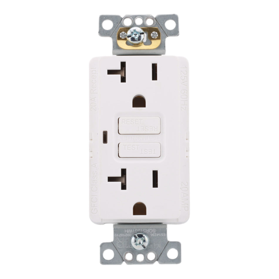 Square D SQR51201WH X Series 20A 125V Tamper Resistant GFCI Outlet, Matte White Finish