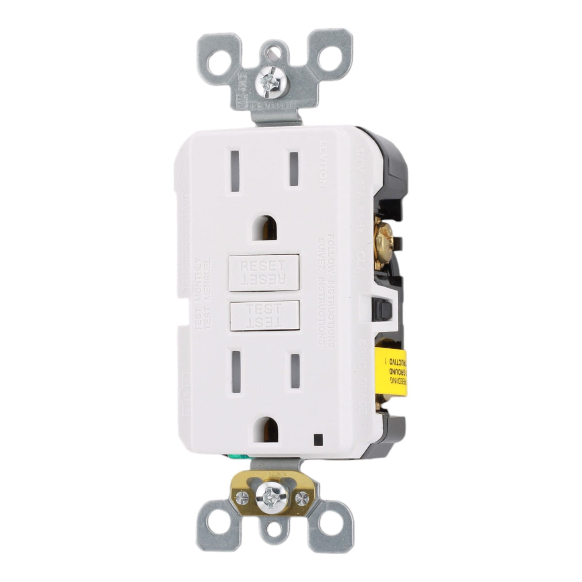 Leviton GFTR1-W 15A 125V Tamper-Resistant Duplex GFCI Receptacle White