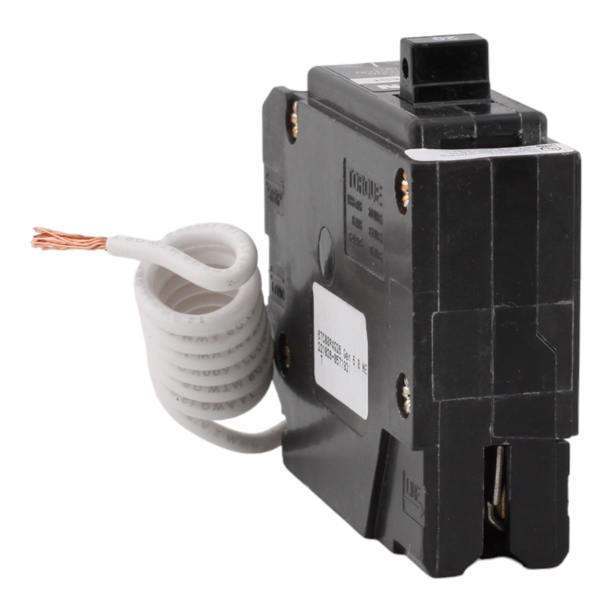 Eaton BRN120GF 20 Amp Single Pole 120V Pigtail-Neutral GFCI Ground Fault Circuit Breaker UL