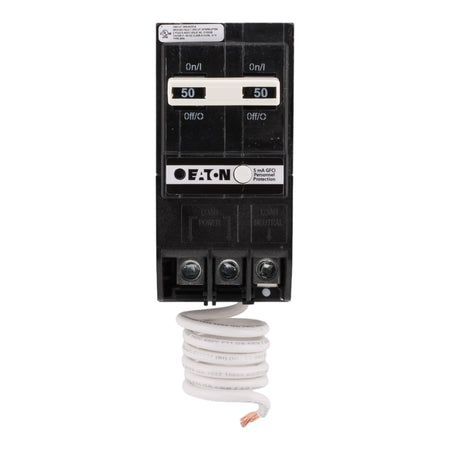 Eaton BRN250GFCS 50A 120/240V 2-pole GFCI Pigtail Neutral UL