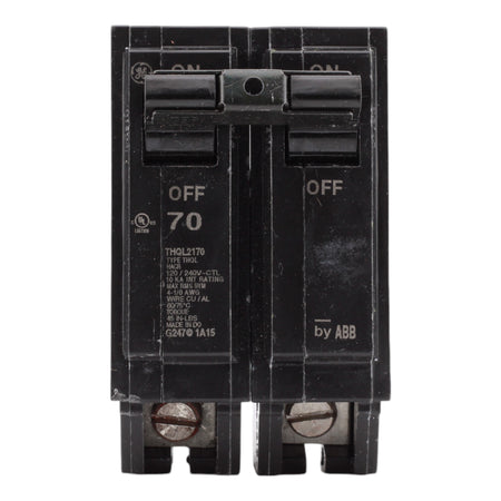 GE THQL2170 70 Amp Double Pole 240V Plug-In Standard Trip Circuit Breaker UL