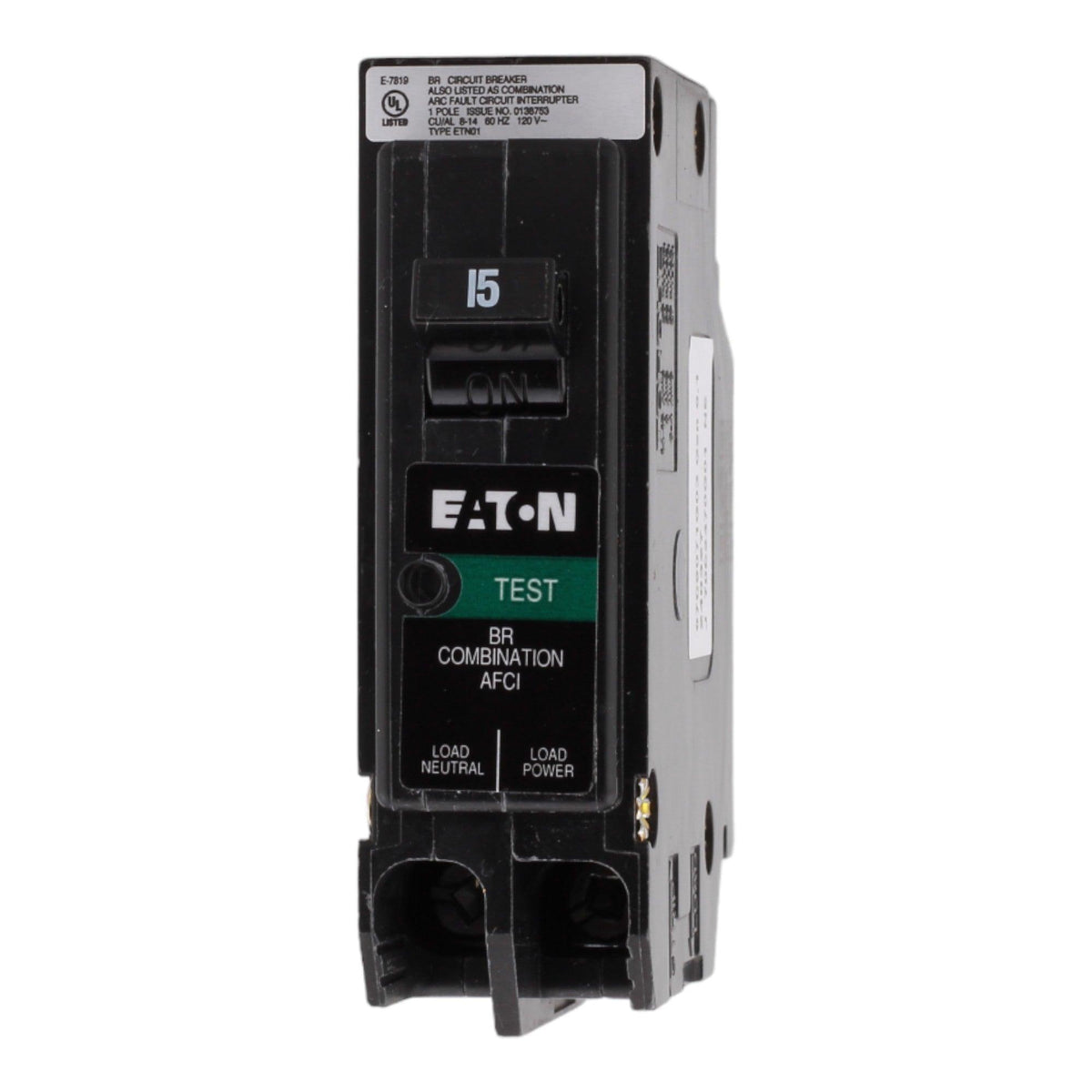 Eaton BRP115AF 15 Amp Single Pole 120V Plug-On Neutral AFCI Arc Fault Circuit Breaker UL - RES LLC Store