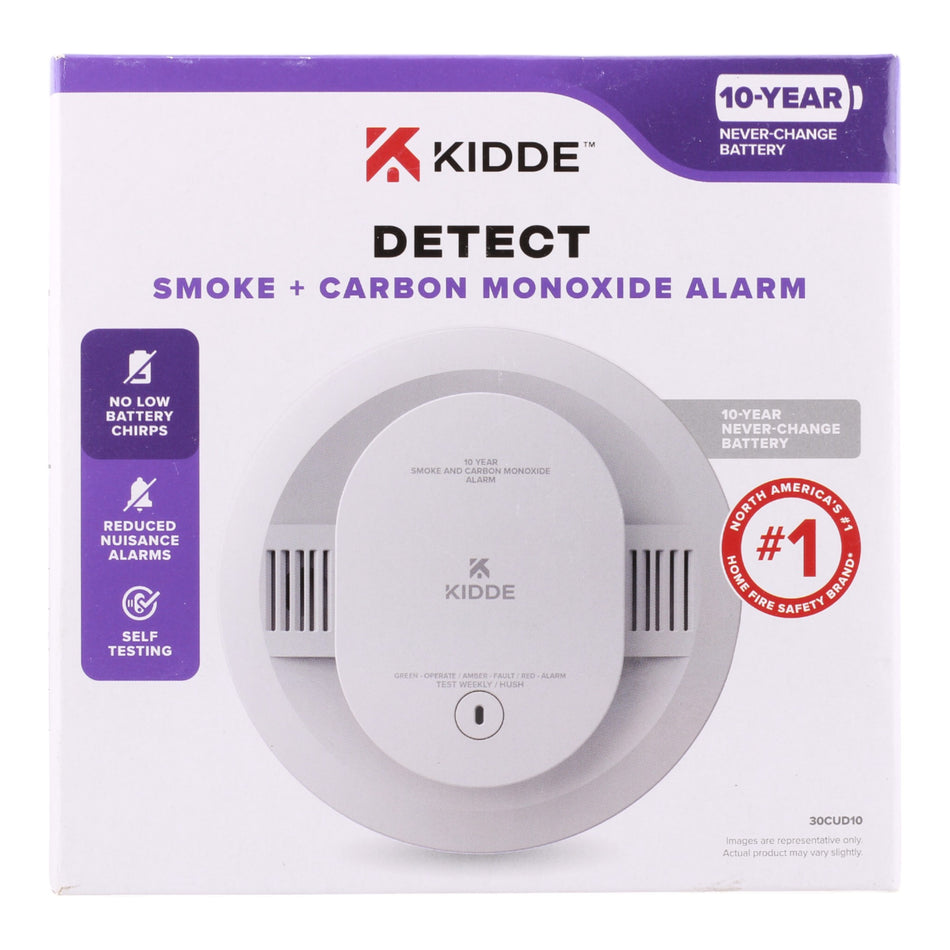 Kidde 30CUD10 10-Year Battery Powered Smoke & Carbon Monoxide Detector with LED Alerts