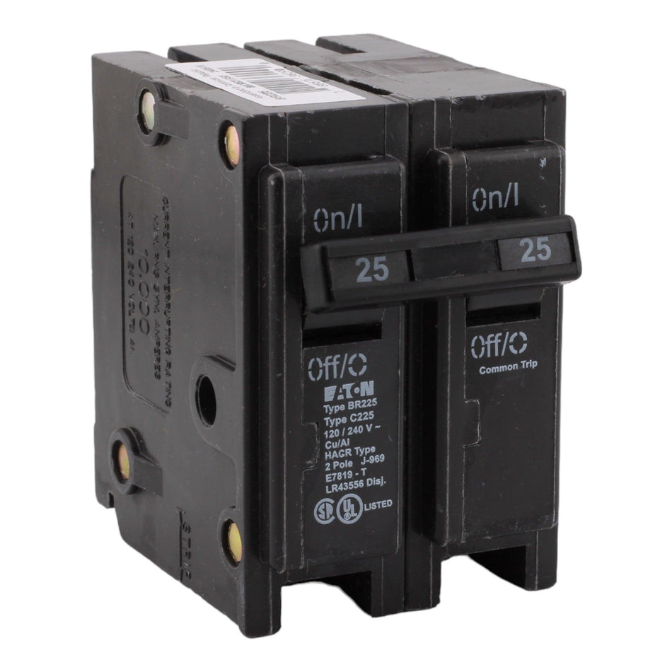 Eaton BR225 25 Amp Double Pole 240V Plug-In Standard Trip Circuit Breaker UL - RES LLC Store