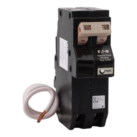 Eaton CHN250GF 50 Amp Double Pole 240V Pigtail-Neutral GFCI Ground Fault Circuit Breaker UL - RES LLC Store