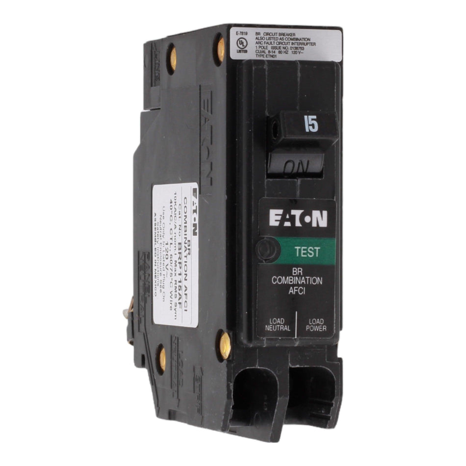 Eaton BRP115AF 15 Amp Single Pole 120V Plug-On Neutral AFCI Arc Fault Circuit Breaker UL - RES LLC Store