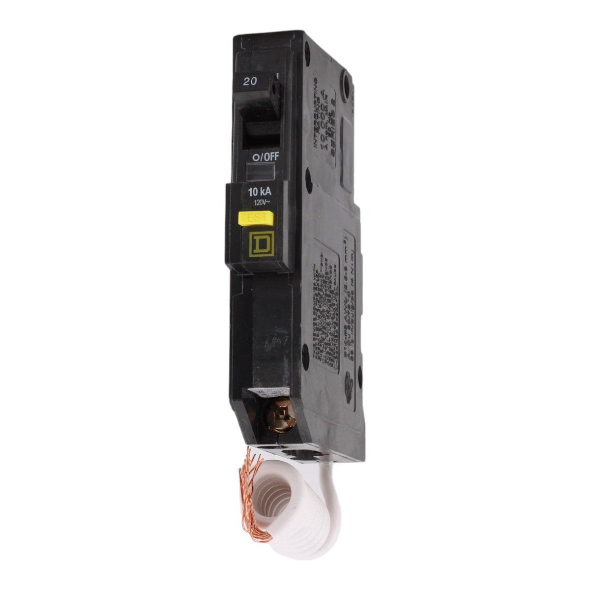 Square D QO120GFIC 20 Amp Single Pole 120V Pigtail-Neutral GFCI Ground Fault Circuit Breaker UL