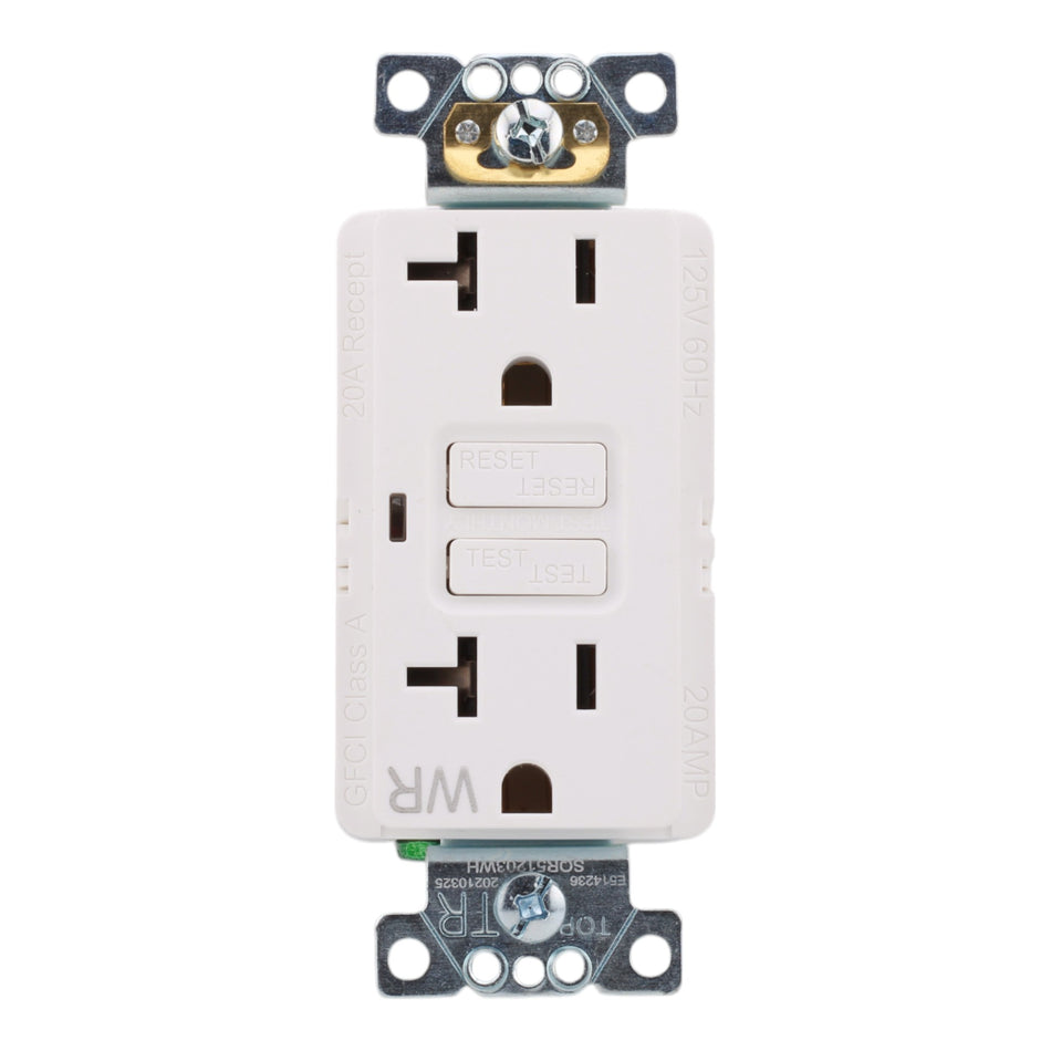 Square D SQR51203WH X Series 20A 125V GFCI Receptacle Tamper/Weather Resistant Duplex White