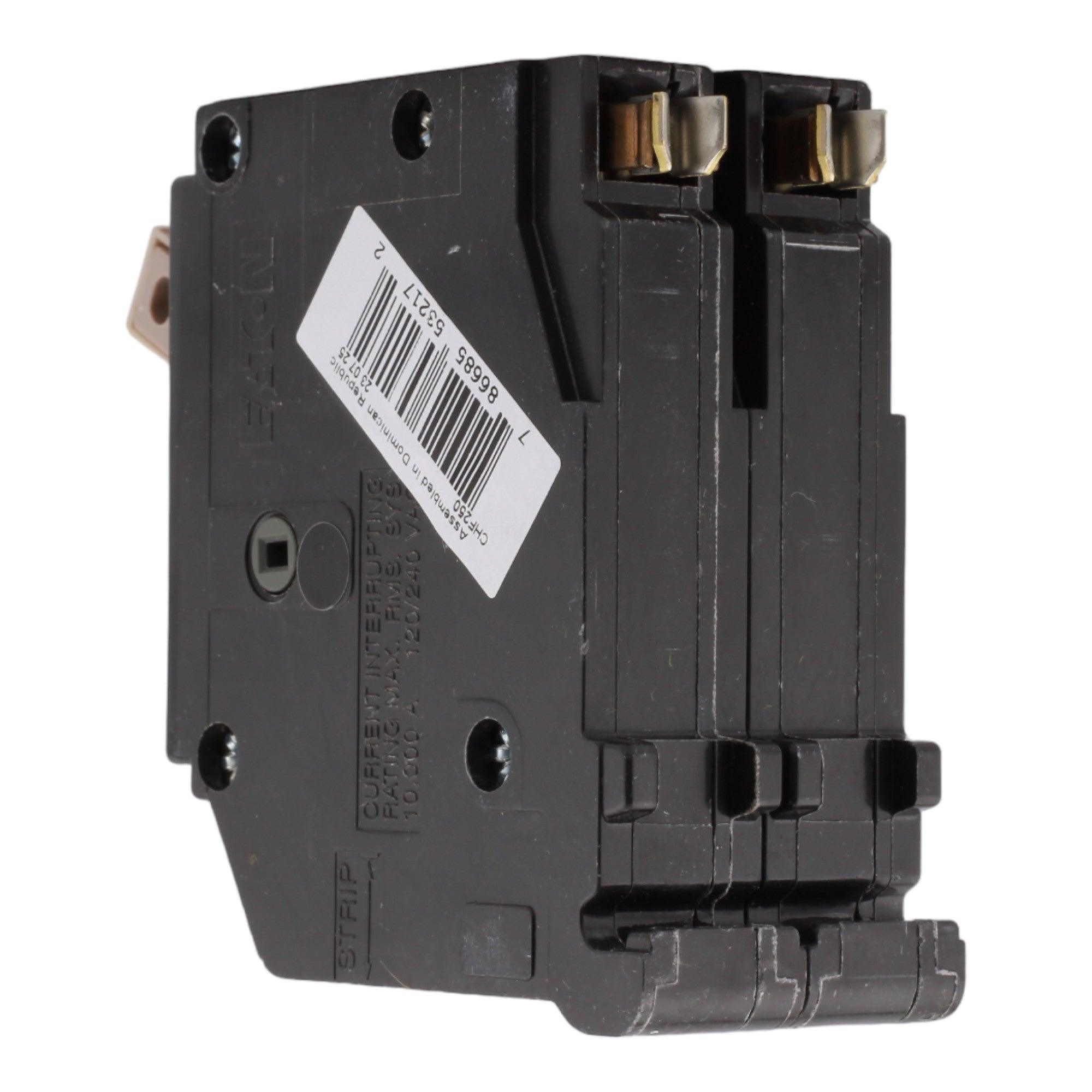 Eaton CHF250 50 Amp Double Pole 240V Plug-In Standard Trip Circuit Breaker UL