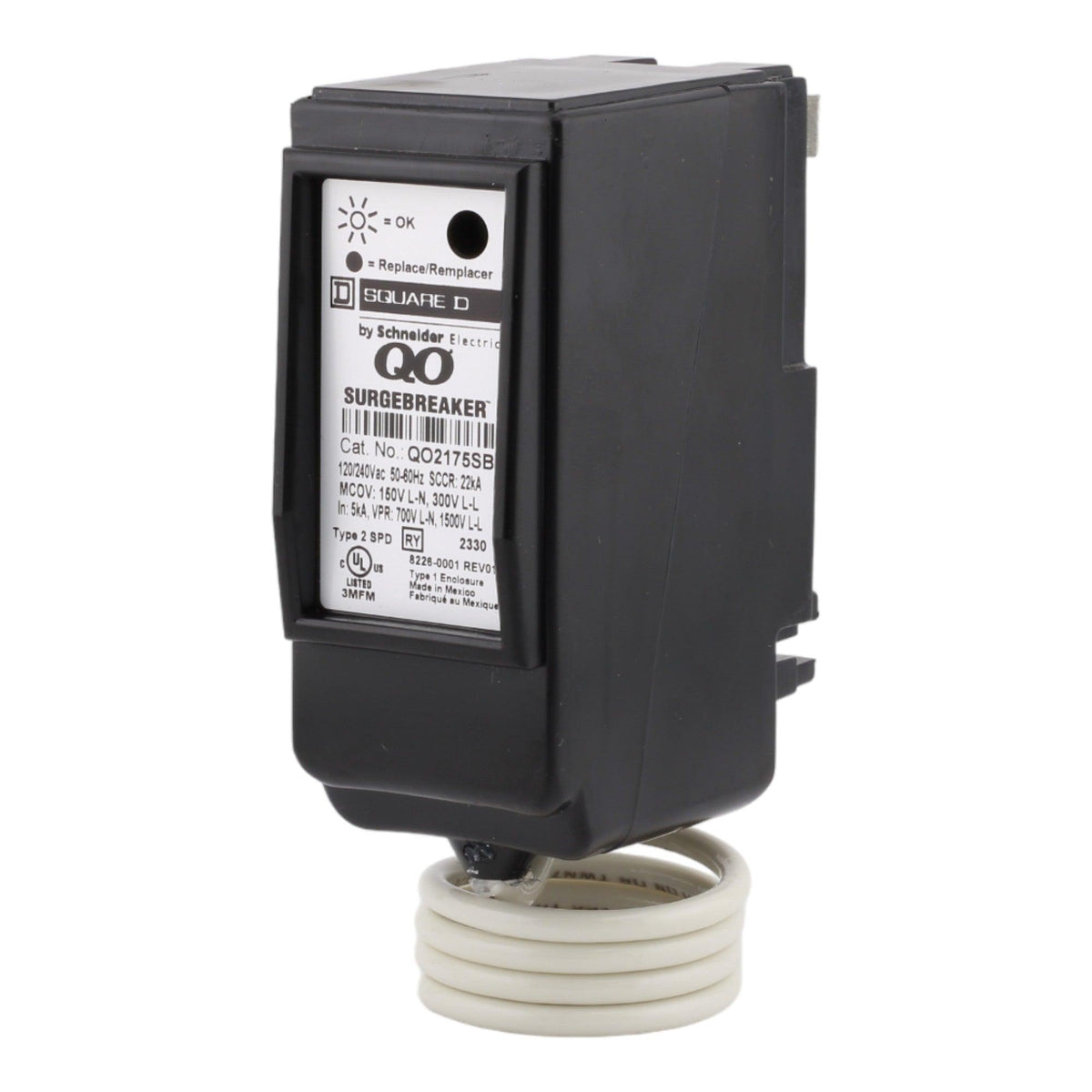 Square D QO2175SB Surge Protector - 120/240 Volt, Plug In, UL Listed