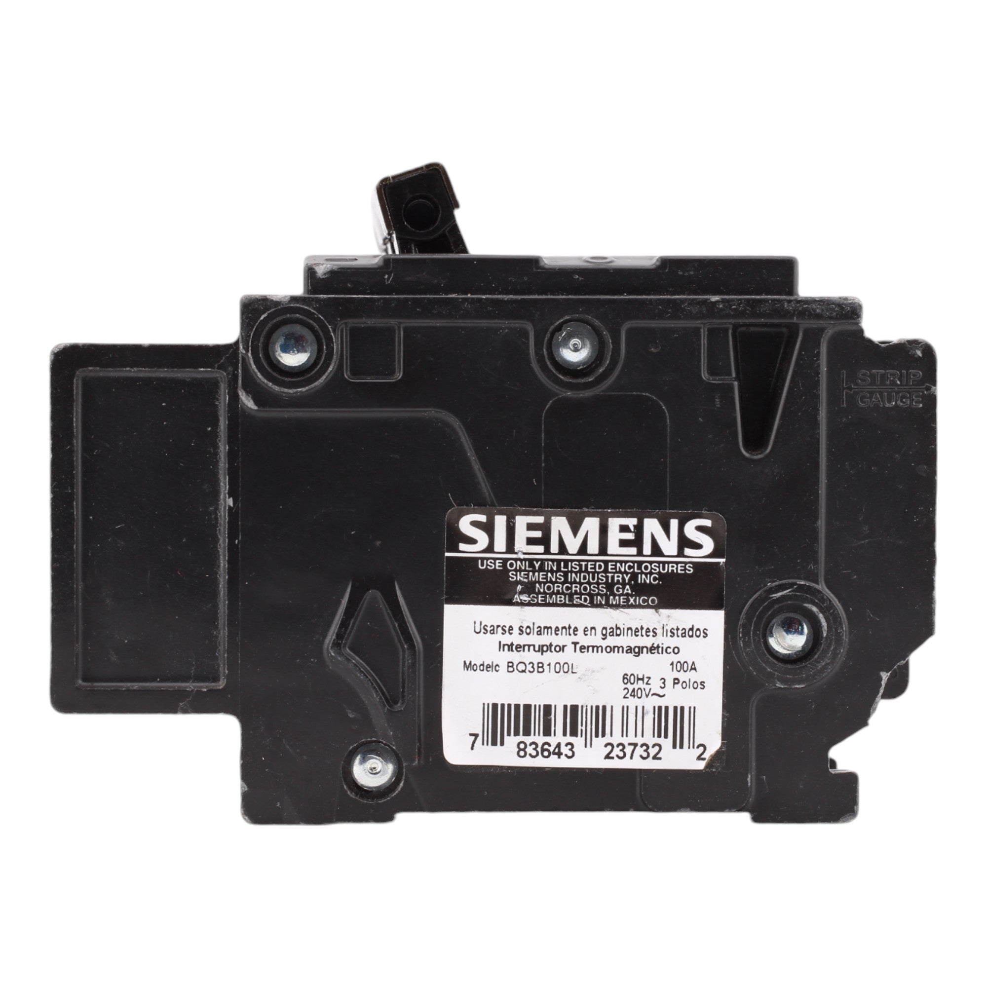 Siemens BQ3B100L 100 Amp Triple Pole 240V Bolt-On Standard Trip Circuit Breaker UL