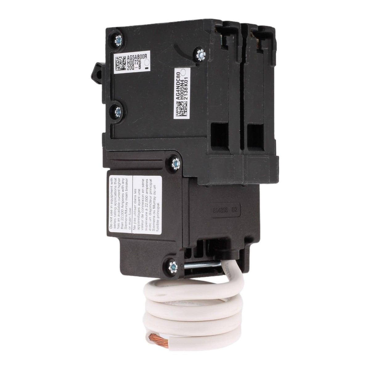 Siemens QF220A 20 Amp Double Pole 240V Pigtail-Neutral GFCI Ground Fault Circuit Breaker UL - RES LLC Store