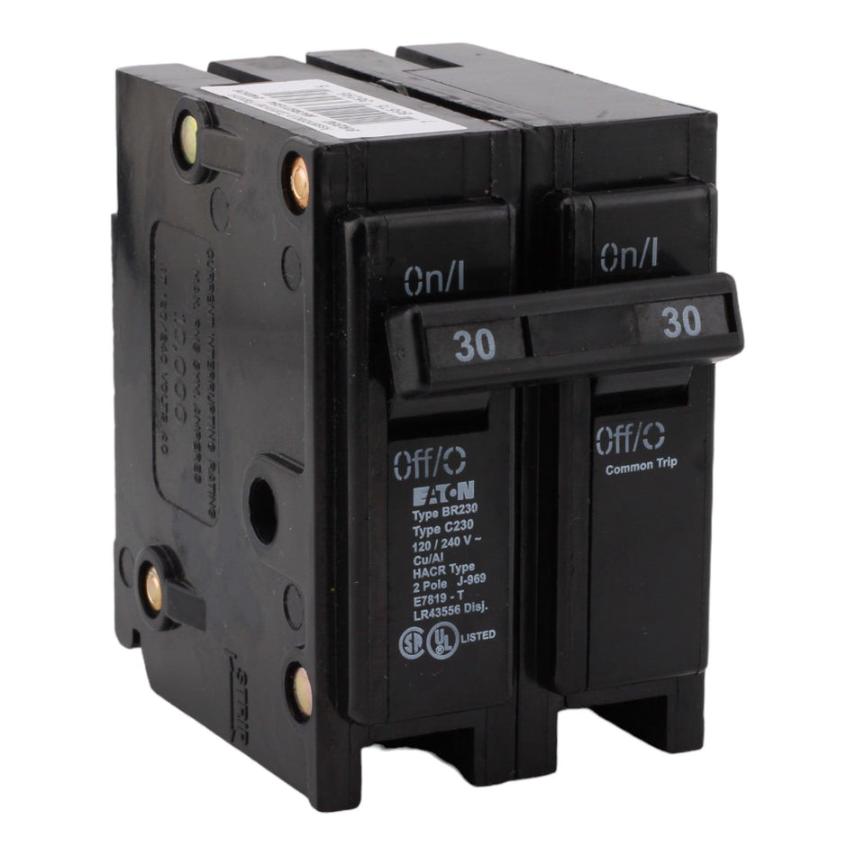 Eaton BR230 30 Amp Double Pole 240V Plug-In Standard Trip Circuit Breaker UL - RES LLC Store