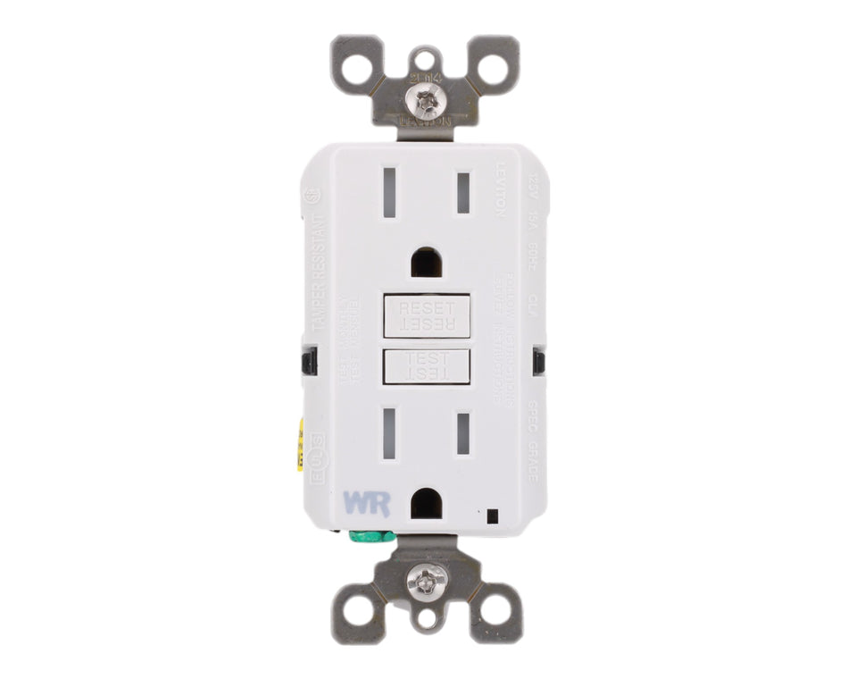 Leviton GFWT1-W 15A 125V GFCI Outlet Weather & Tamper-Resistant LED UL