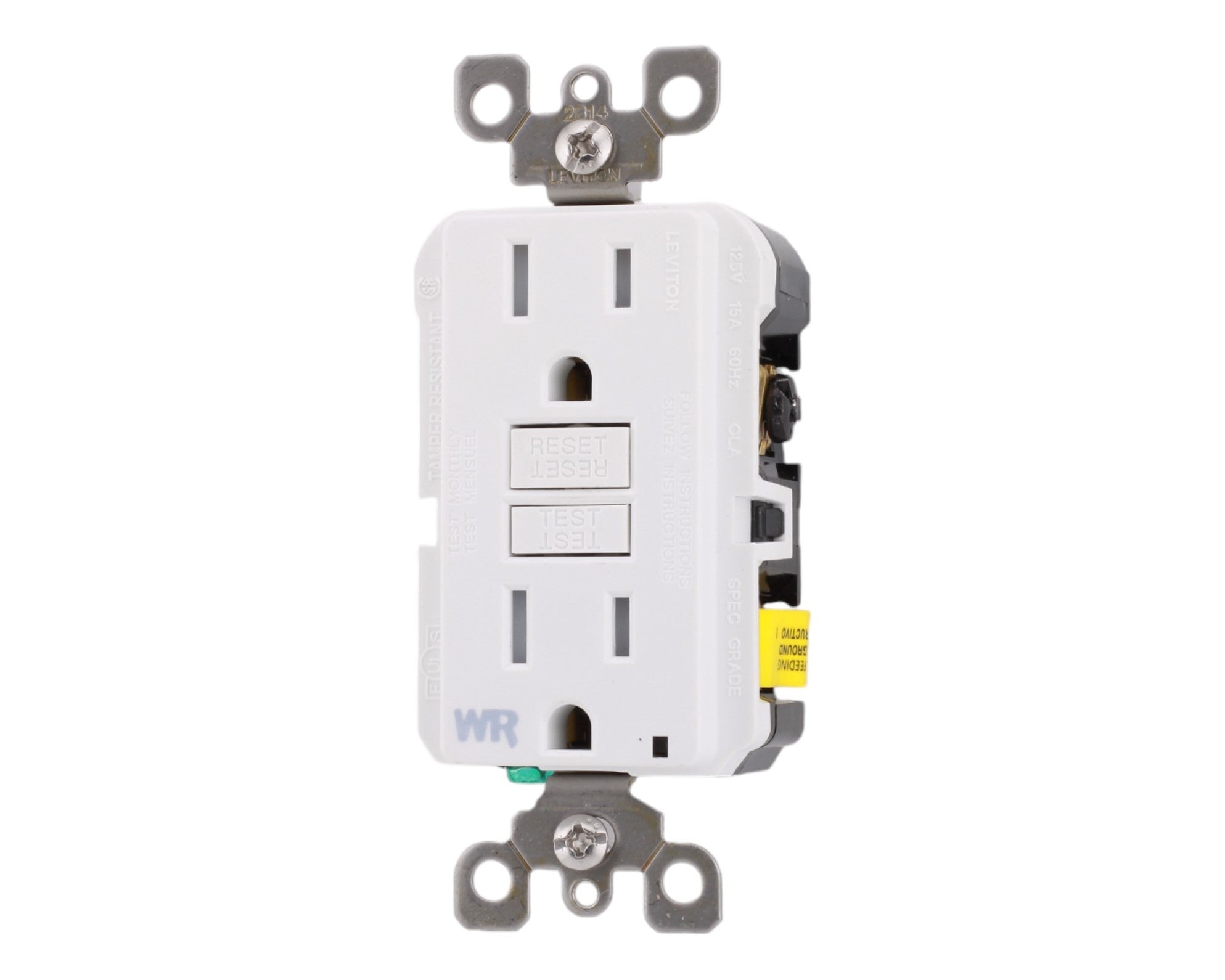 Leviton GFWT1-W 15A 125V GFCI Outlet Weather & Tamper-Resistant LED UL