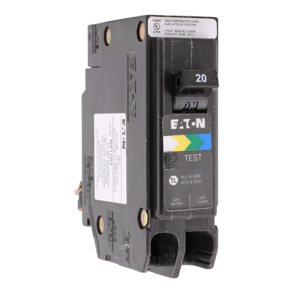 Eaton BRP120A1CS 20A 120V 1-Pole AFCI/GFCI Circuit Breaker Plug-On Neutral