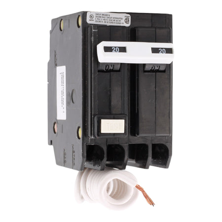 Eaton GFTCB220 20A 2-Pole BR GFCI Circuit Breaker, Plug-On, 240V, UL