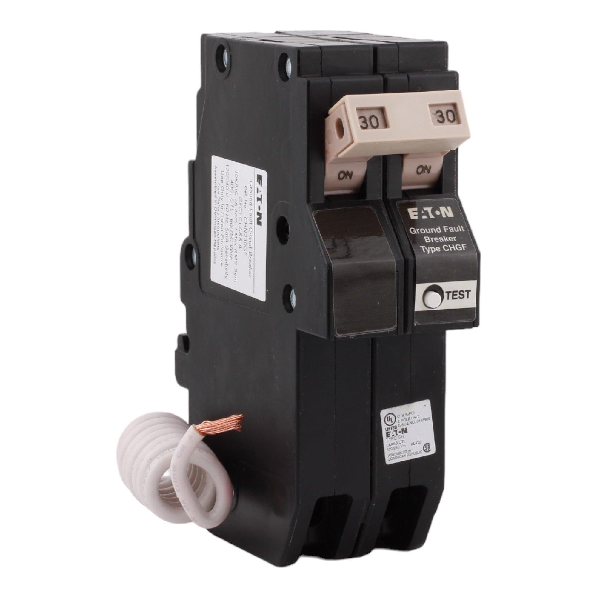 Eaton CHN230GF 30A 120/240V 2-pole GFCI Circuit Breaker Plug-in UL