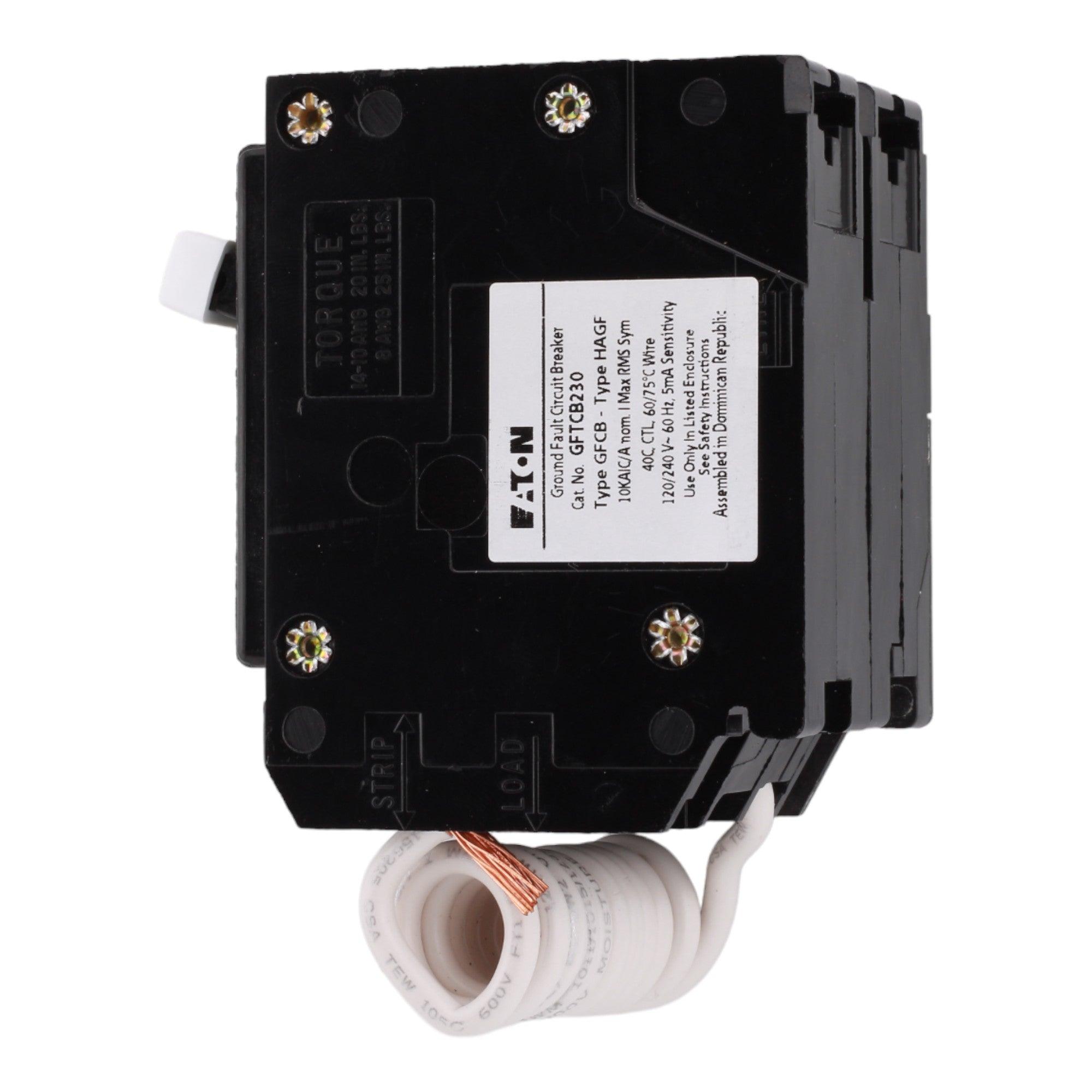 Eaton GFTCB230 30A 120/240V 2-pole GFCI Circuit Breaker Plug-in UL