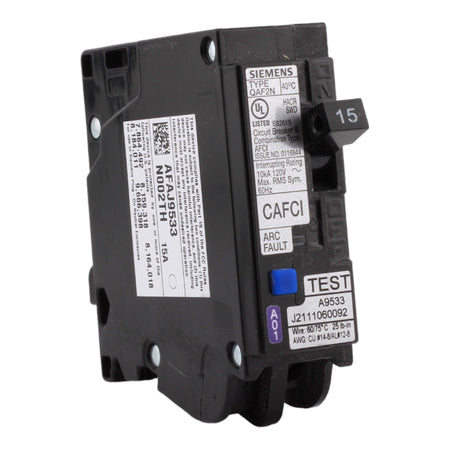 Siemens QA115AFCN 15 Amp Single Pole 120V Plug-On Neutral AFCI Arc Fault Circuit Breaker UL