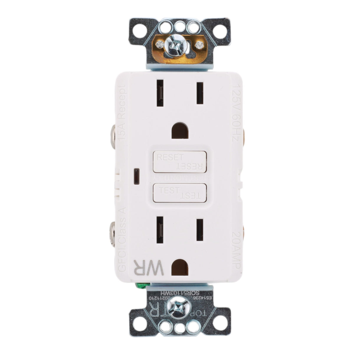 Square D SQR51103WH 15A 125V Tamper/Weather Resistant GFCI Outlet