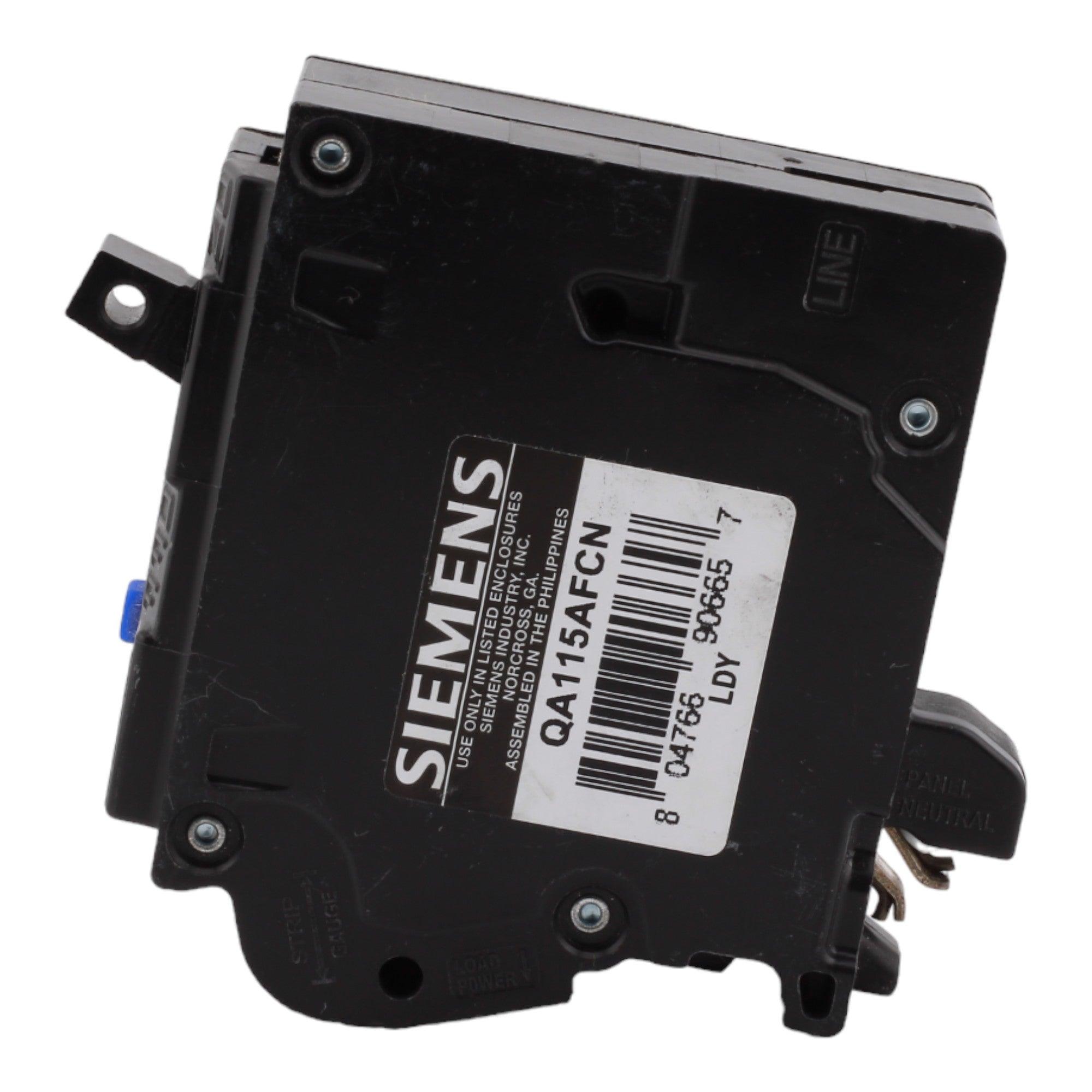 Siemens QA115AFCN 15 Amp Single Pole 120V Plug-On Neutral AFCI Arc Fault Circuit Breaker UL