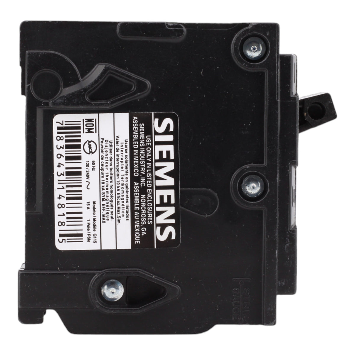 Siemens Q115 15A 120V 1-pole Circuit Breaker 10kAIC QP UL