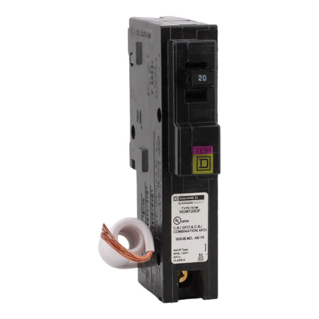 Square D HOM120DFC 20 Amp Single Pole 120V Pigtail-Neutral AFCI/GFCI Dual Function Circuit Breaker UL - RES LLC Store