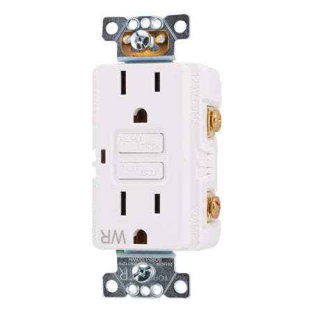 Square D SQR51103WH 15A 125V Tamper/Weather Resistant GFCI Outlet