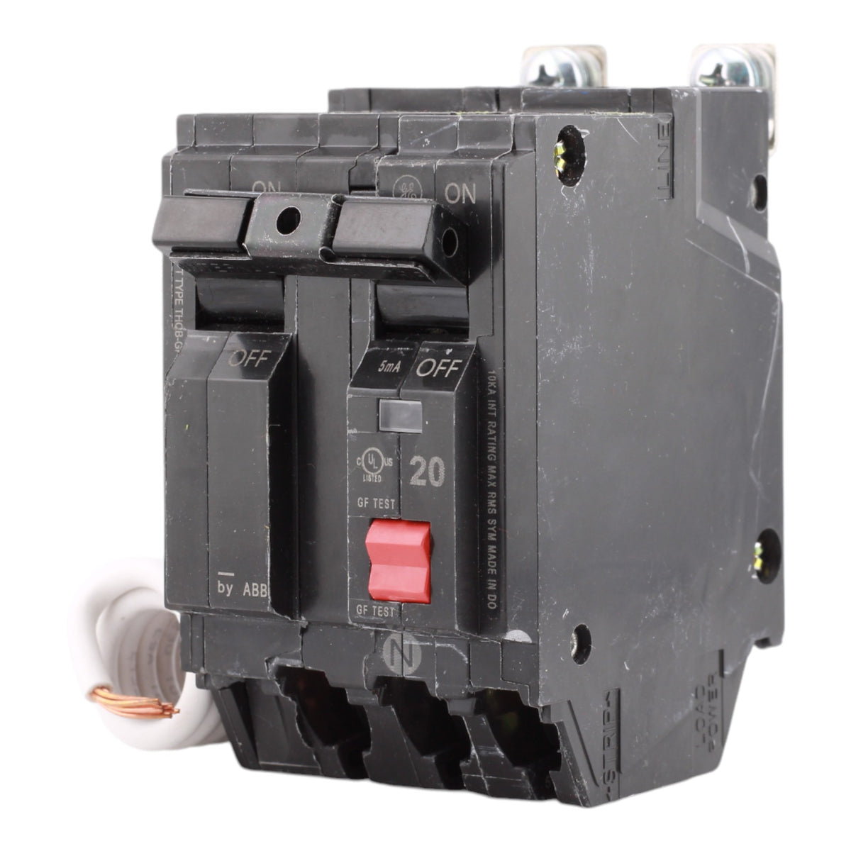 GE THQB2120GFT 20 Amp Double Pole 120/240V Bolt-On GFCI Ground Fault Circuit Breaker UL