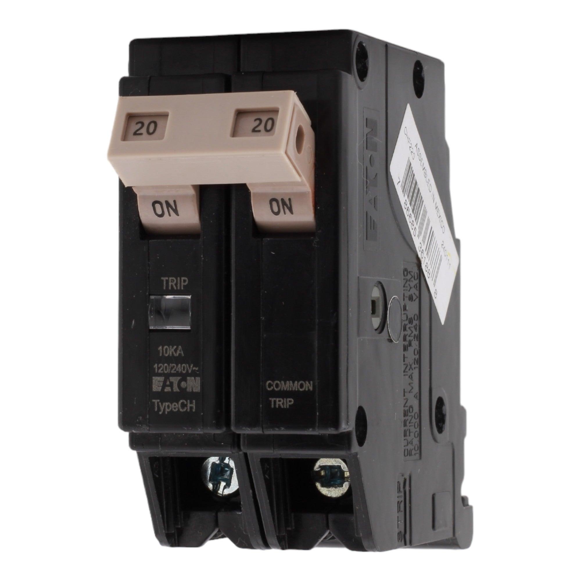 Eaton CHF220 20 Amp Double Pole 240V Plug-In Standard Trip Circuit Breaker UL