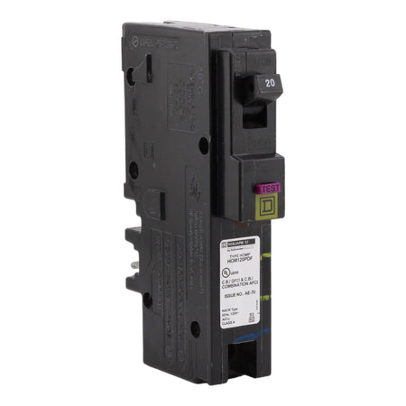 Square D HOM120PDF 20 Amp Single Pole 120V Plug-On Neutral AFCI/GFCI Dual Function Circuit Breaker UL