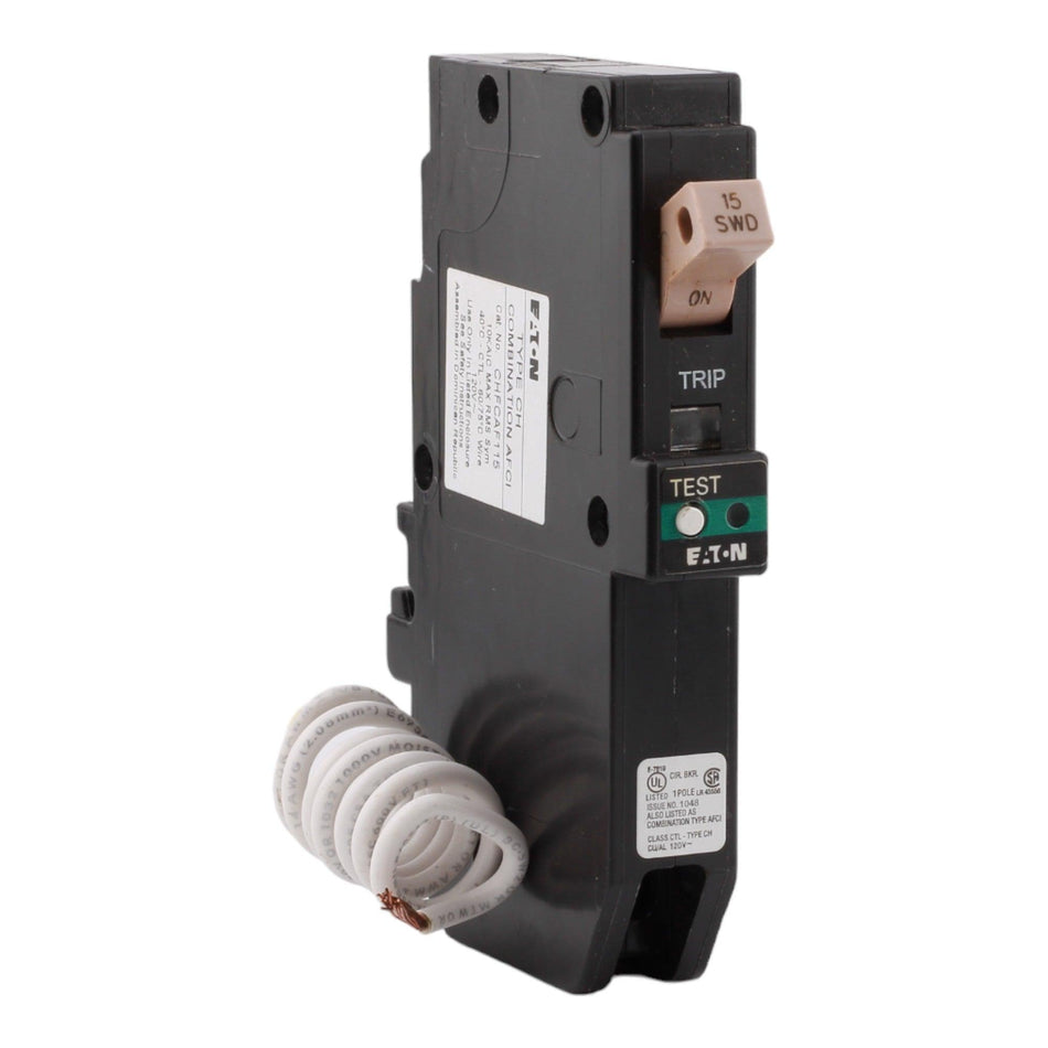 Eaton CHFCAF115 15 Amp Single Pole 120V Pigtail-Neutral AFCI Arc Fault Circuit Breaker UL