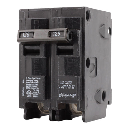 Siemens Q2125 125 Amp Double Pole 240V Plug-In Standard Trip Circuit Breaker UL