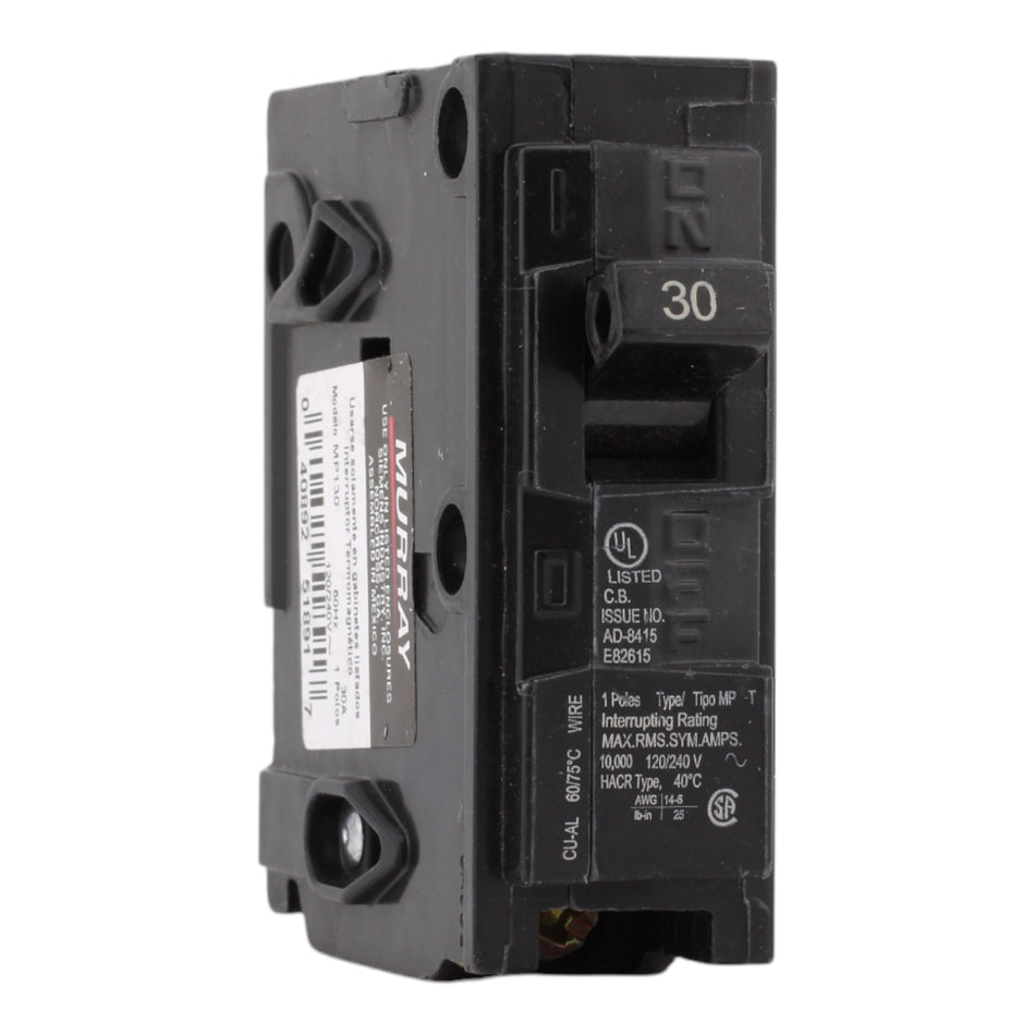 Murray MP130 30 Amps 120 Volts Single Pole Thermal Magnetic Circuit Breaker, Plug-In Mount