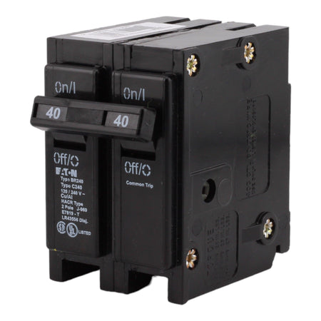 Eaton BR240 40 Amp Double Pole 240V Plug-In Standard Trip Circuit Breaker UL