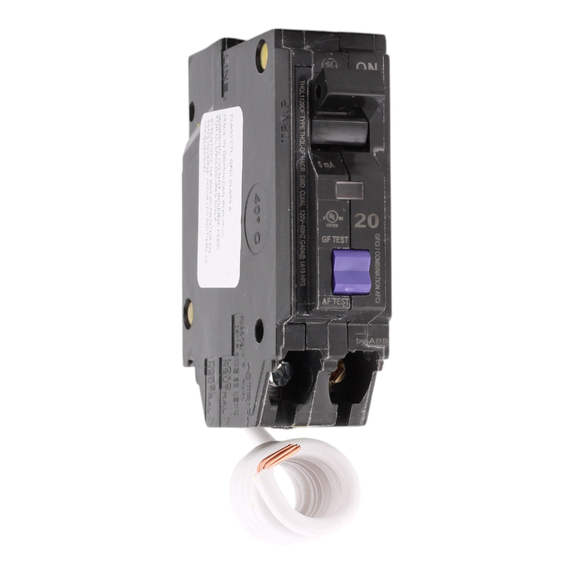 GE THQL1120DFP 20A 120V 1-pole Dual Function AFCI/GFCI Breaker UL