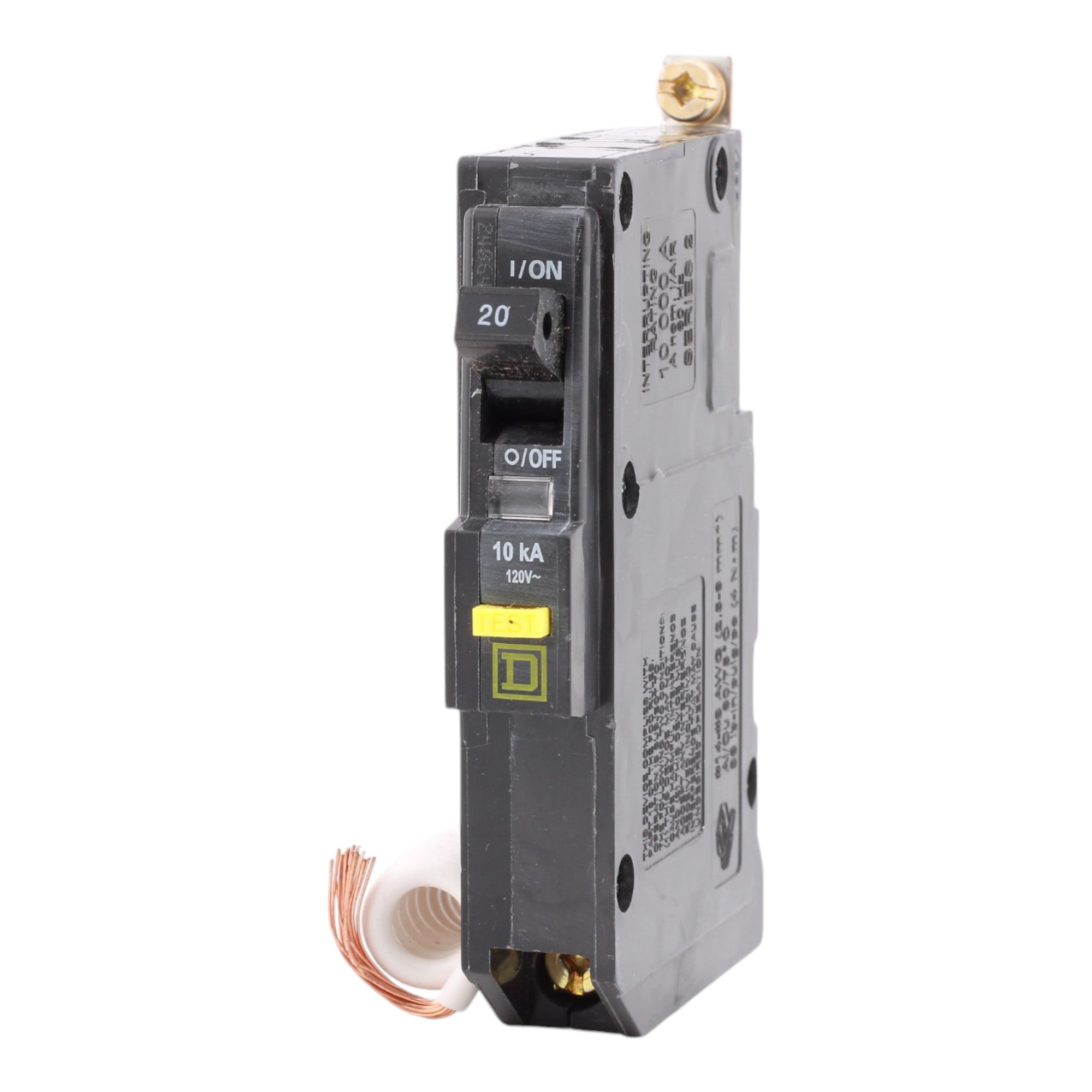 Square D QOB120GFI 20 Amp Single Pole 120V Bolt-On GFCI Ground Fault Circuit Breaker UL