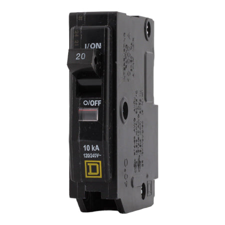 Square D QO120 20 Amp Single Pole 120V Plug-In Standard Trip Circuit Breaker UL