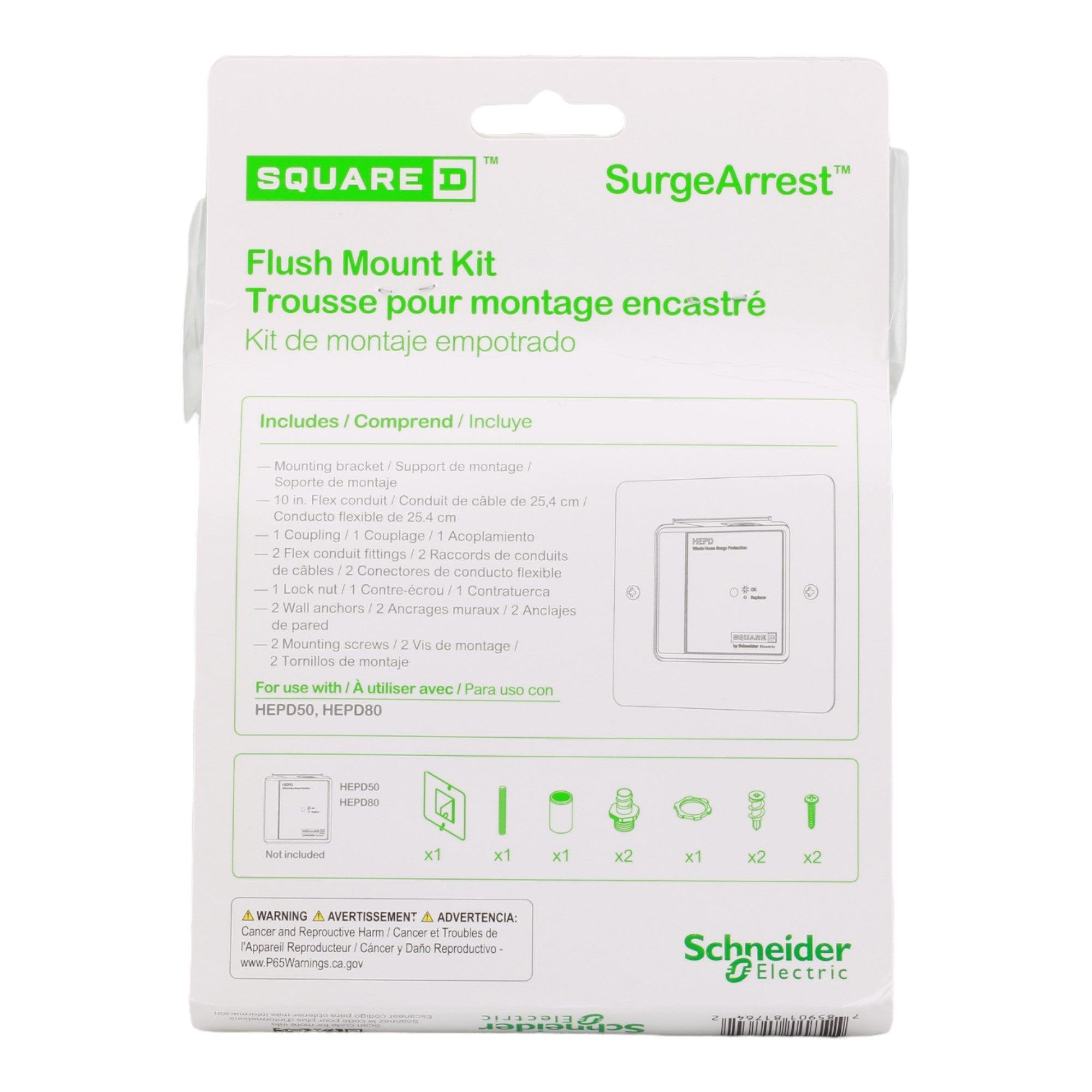 Square D HEPD58MKF Flush Mount Kit for HEPD Surge Protective Devices - For HEPD50 and HEPD80 Models